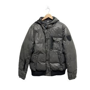 Guess‎ Puffer Full Zip Hooded Jacket in Gray Men’s Size Large